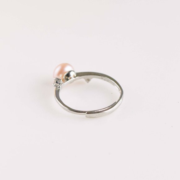SOLD Silver Genuine Freshwater Pearl Ring Adjustable dainty Pearl Jewelry - Picture 3 of 4